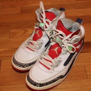Men's Jordan Spizike Poision Green Size 10 (Green/White/Gray/Red)